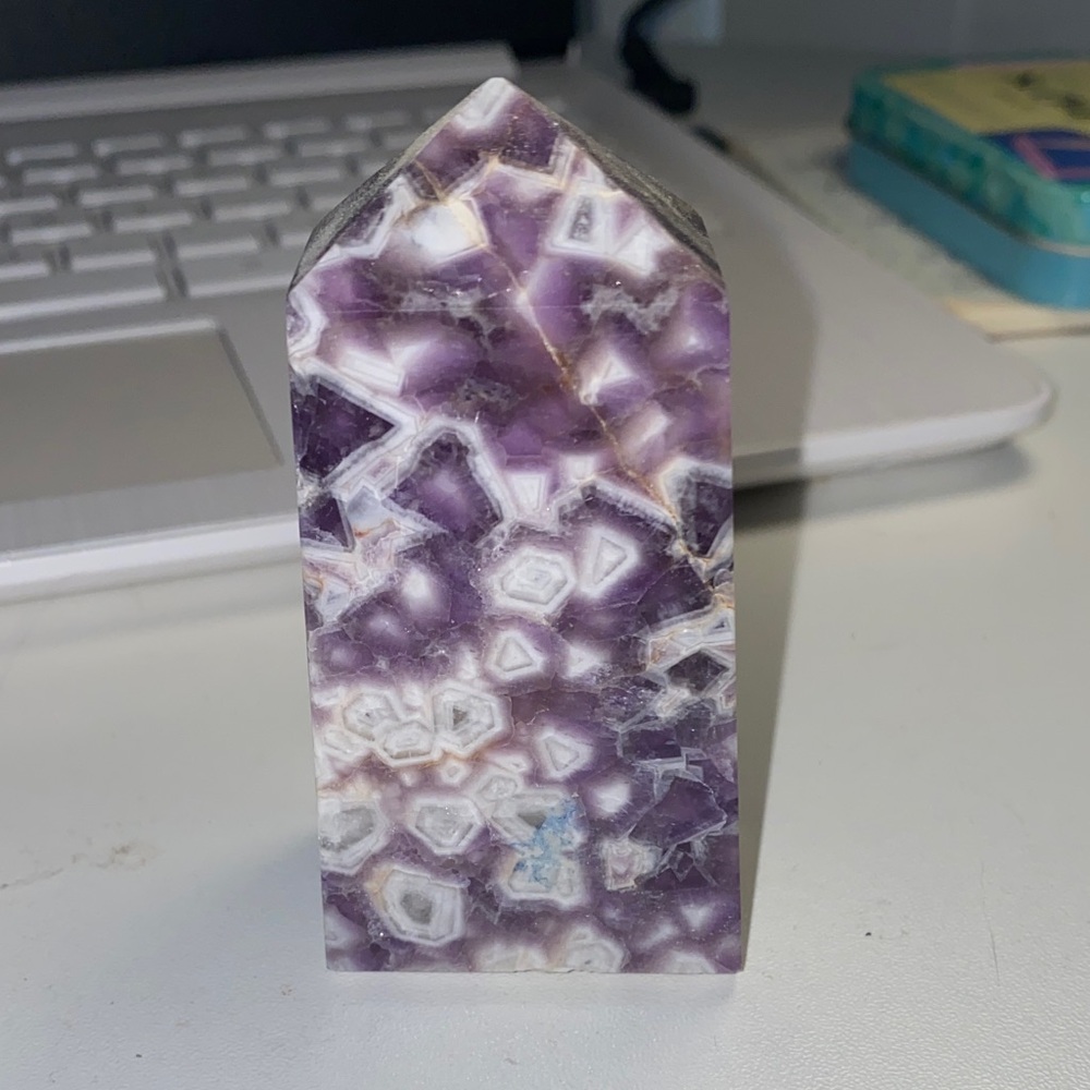 Purple and White Crystal Tower